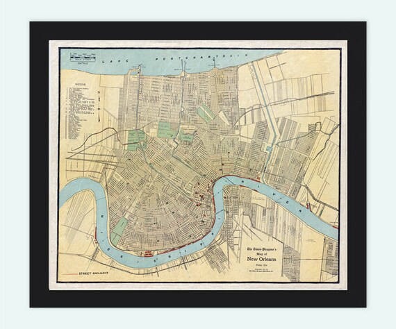 Old Map of New Orleans United States - Il 570xN.429823619 4lai 