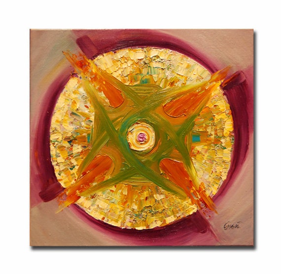 ORIGINAL mandala painting, spiritual art, meditation art, mandala art, violet green