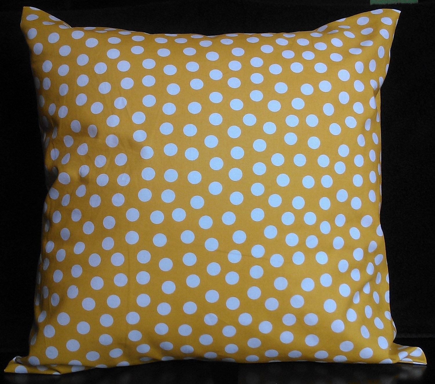 Yellow and white Polka Dotted Pillow Cover by SuggaLemons on Etsy