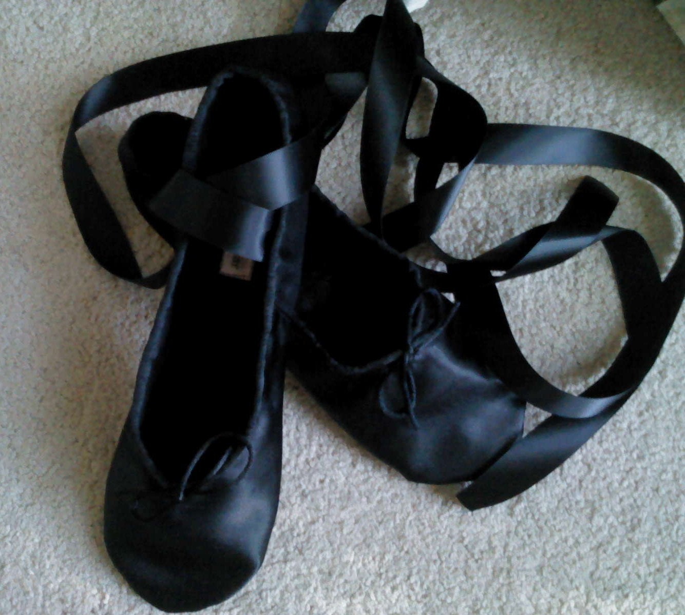 black ballerina slippers with hard sole