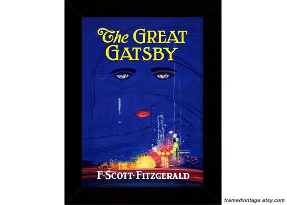 The Great Gatsby Cover Art Deco Art Print Frame by FRAMEDVINTAGE