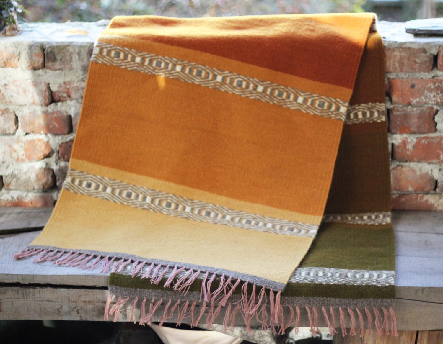 Caramel Colored Rug Pure Wool Rug Handmade Rug Home