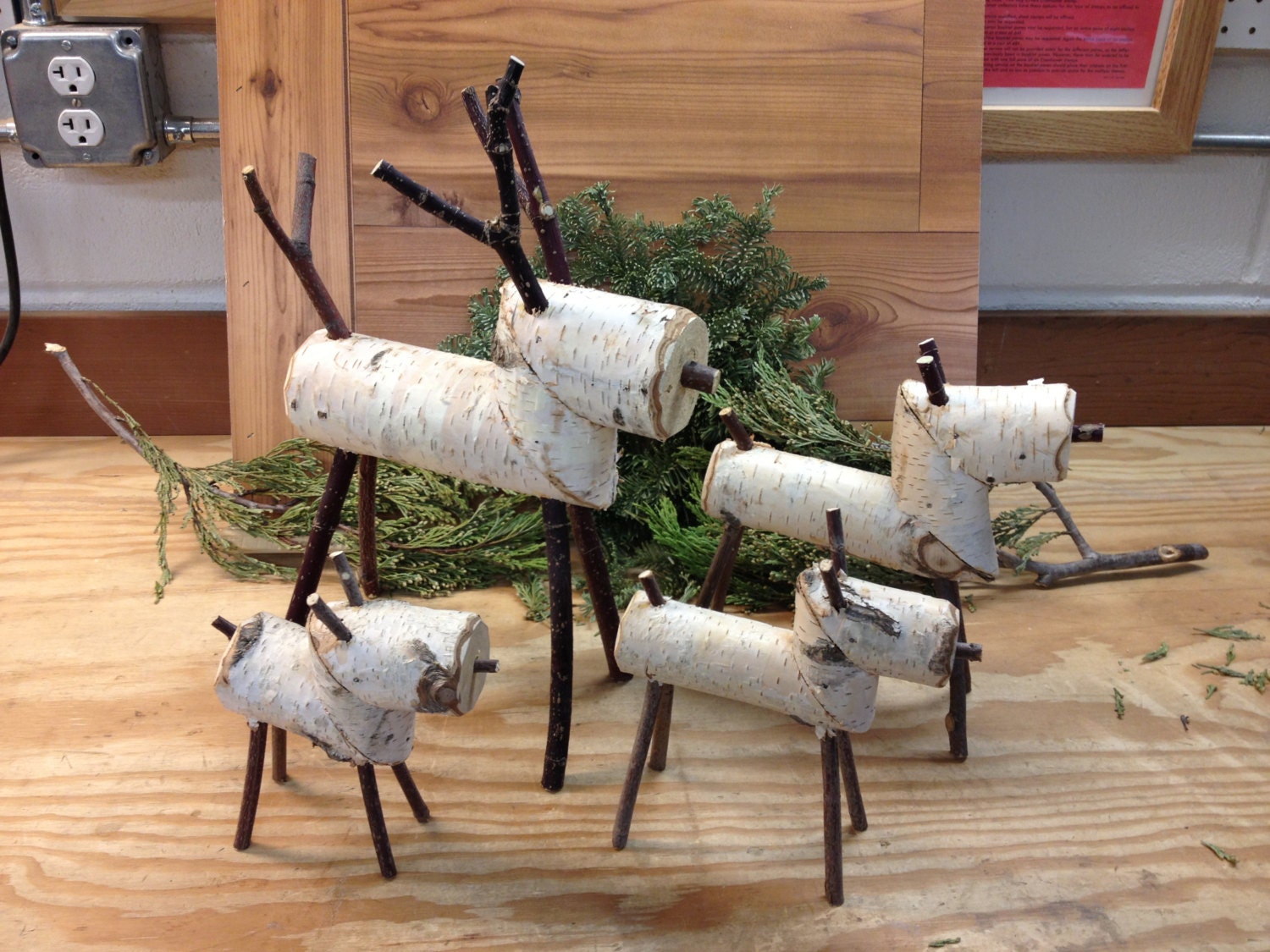 Homemade Birch Reindeer