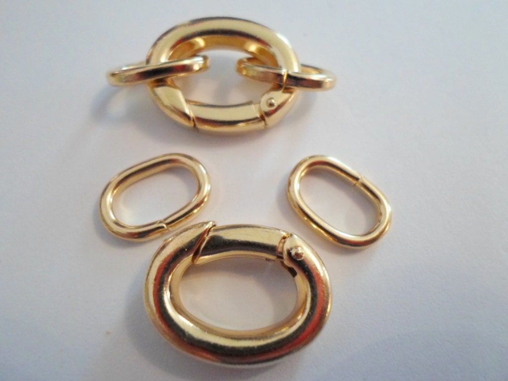 15 OFF 1 Gold Self Closing Hinged Clasps with Oval