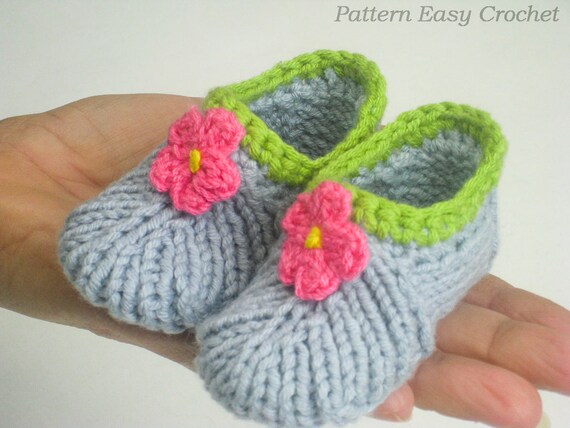 Knitting pattern baby slippers seamless that is very
