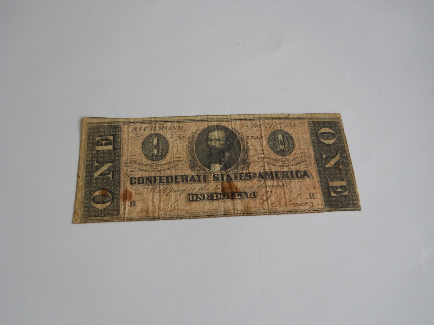 1864 one dollar Confederate States by Gctenterprises on Etsy