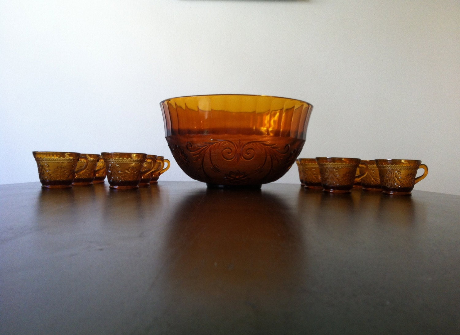 Vintage Tiara Exclusive Sandwich Glass Punch Bowl and by LitasNook