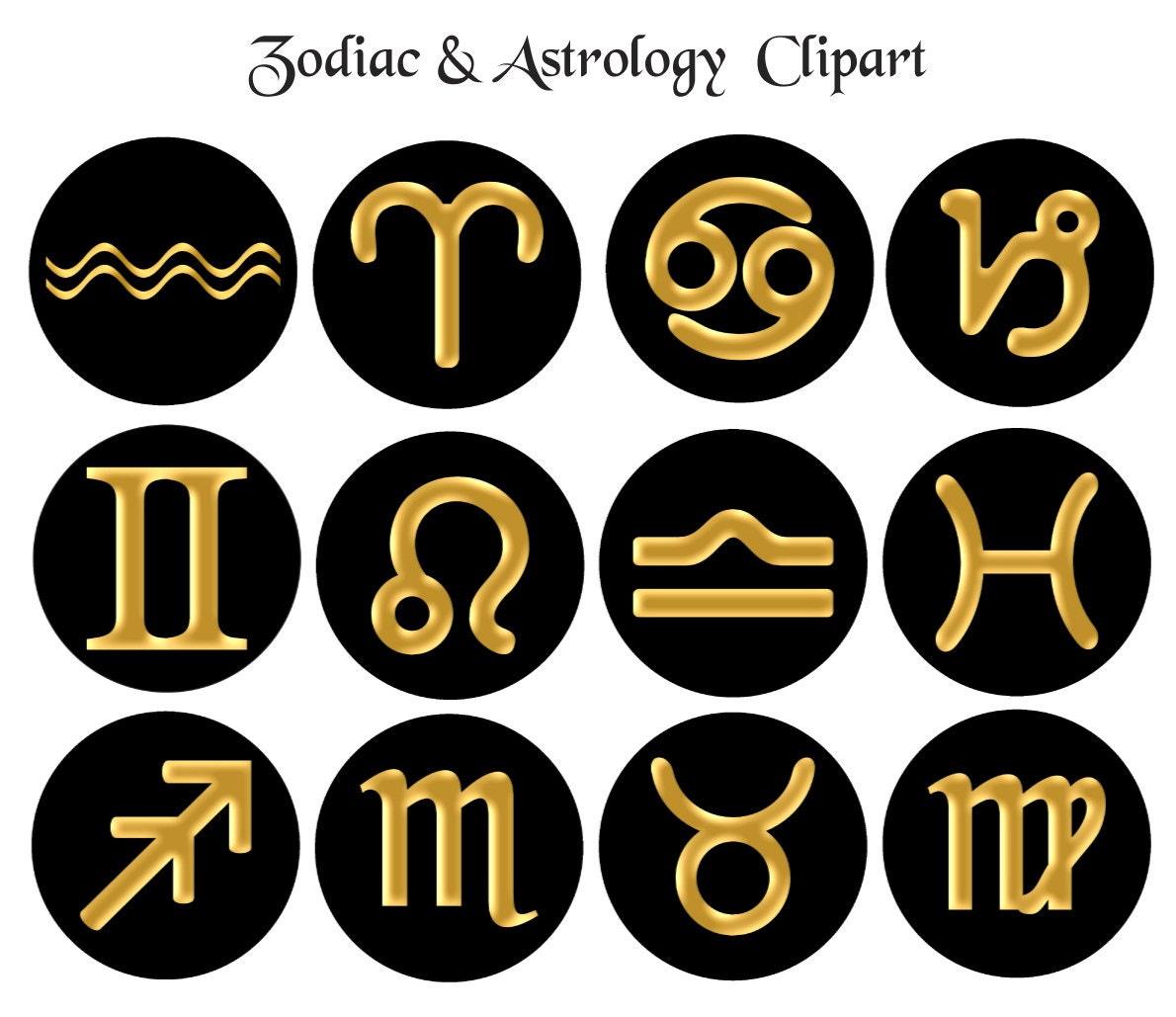 Free clip art zodiac symbols