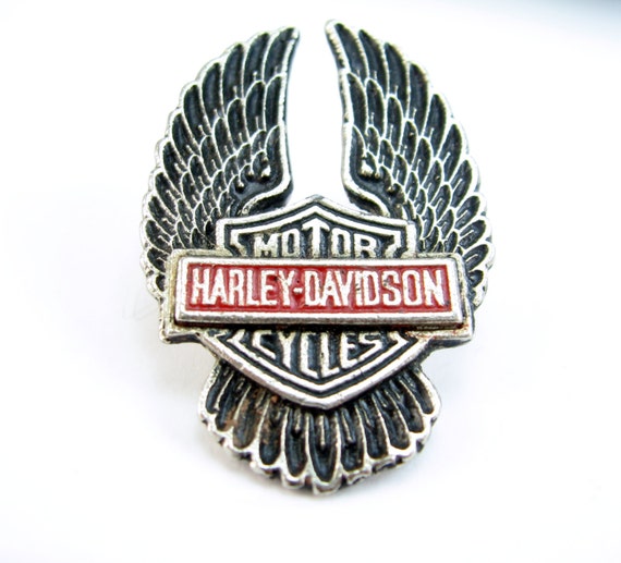 Vintage Rare Harley Davidson Pin HD Wings Up Shield