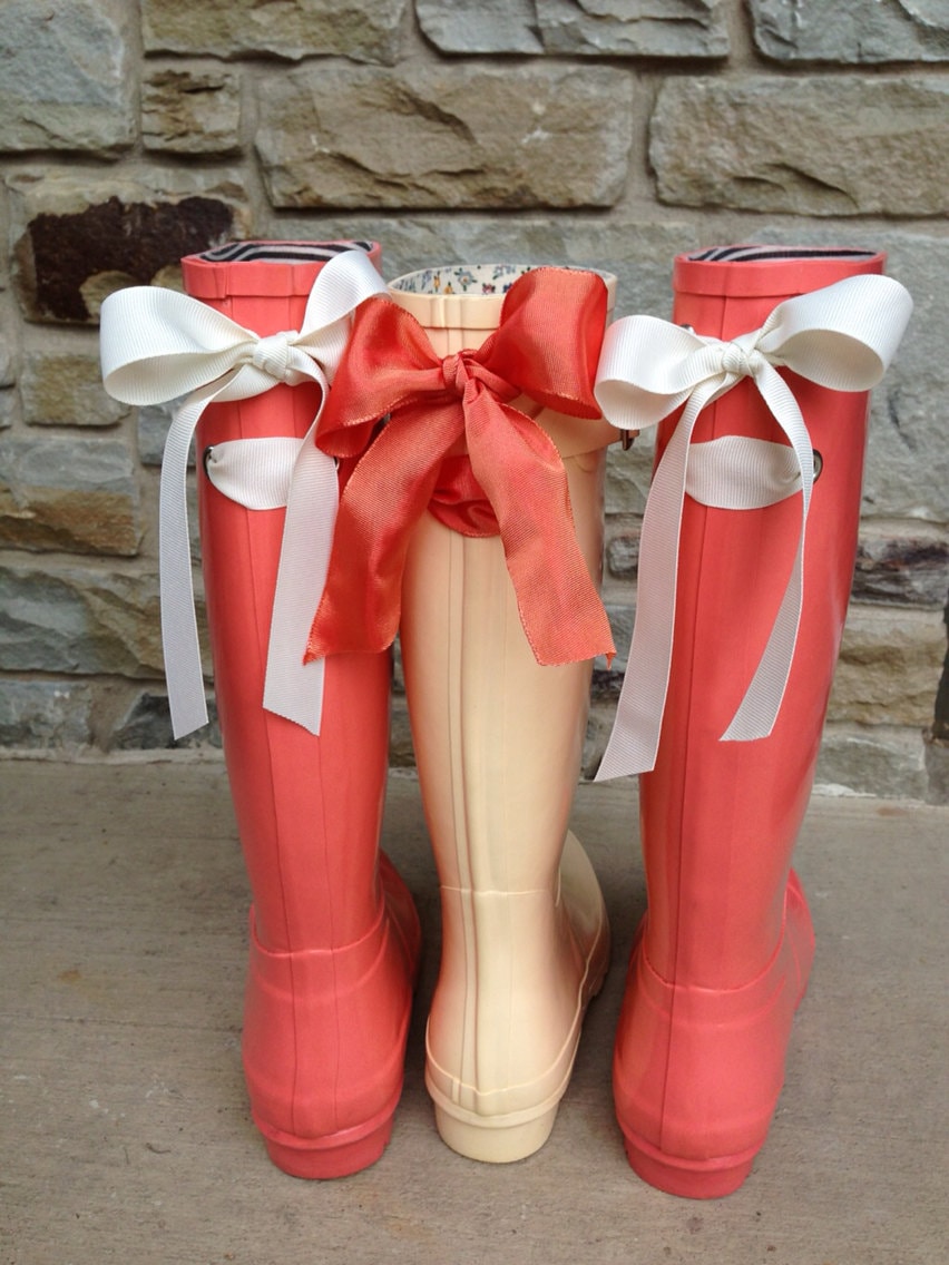Short Rain Boots With Bow - Yu Boots