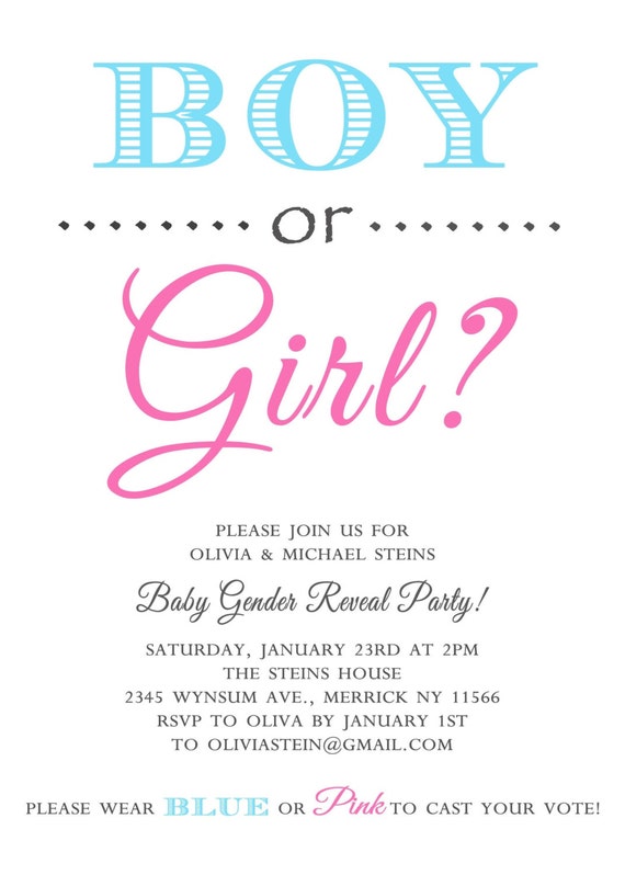 Gender Reveal Invitation