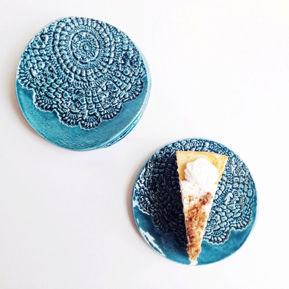 Teal Ceramic Plates Teal Home Decor Housewares Ceramics