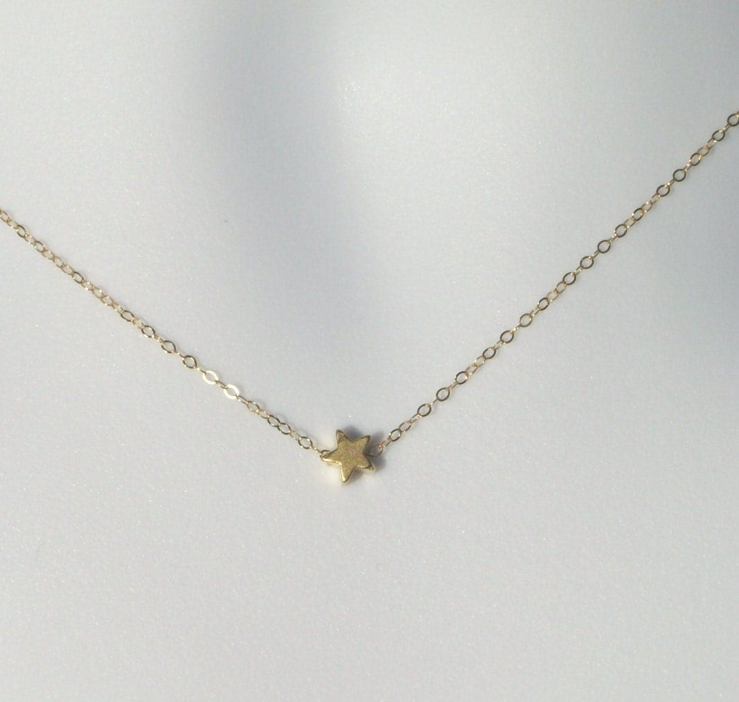 Gold Star Necklace Tiny Gold Star Necklace Gold Filled