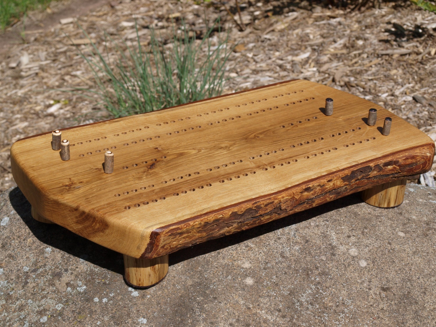 cribbage board with beads