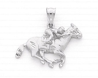 Sterling Silver Race Horse with Jockey Charm.