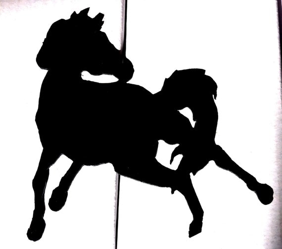 Items similar to 6 inch Black Bucking Horse Metal Steel Wall Art ...