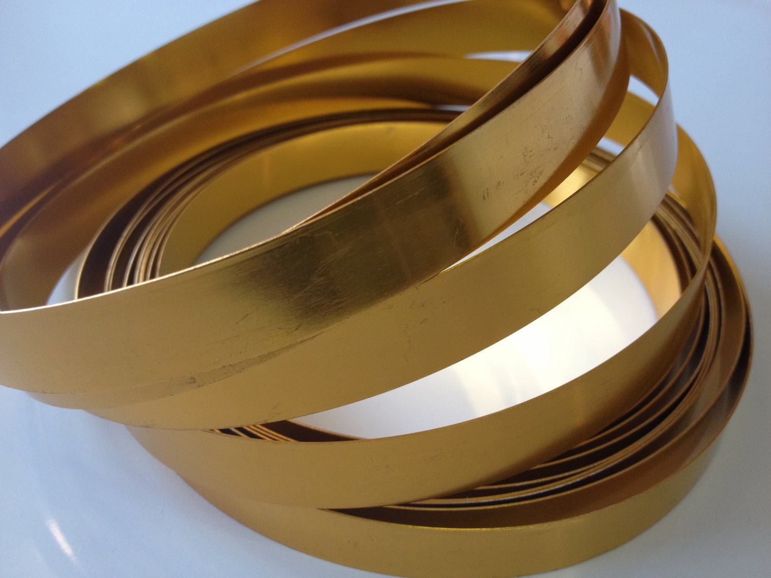 Wide Gold Flat Wire 1/2 in wide x 15 ft long gold wire