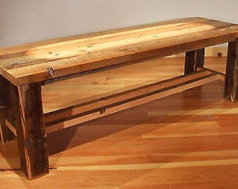 Reclaimed Wood Rustic Heritage Cross Cut Bench