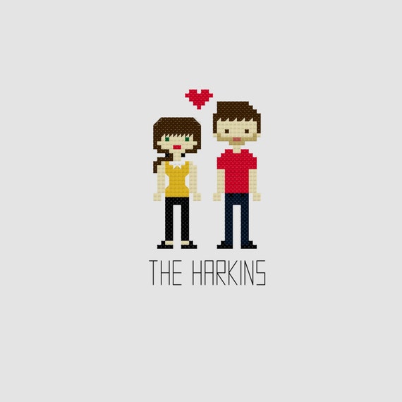 Stitch couple cross pattern custom