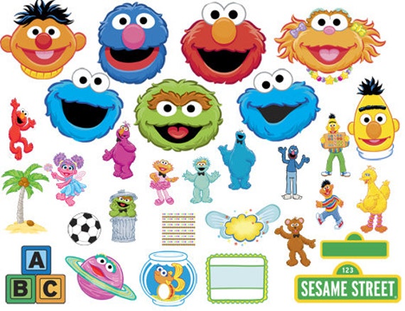 INSTANT DOWNLOAD Sesame Street Characters Frames by WittyPrints