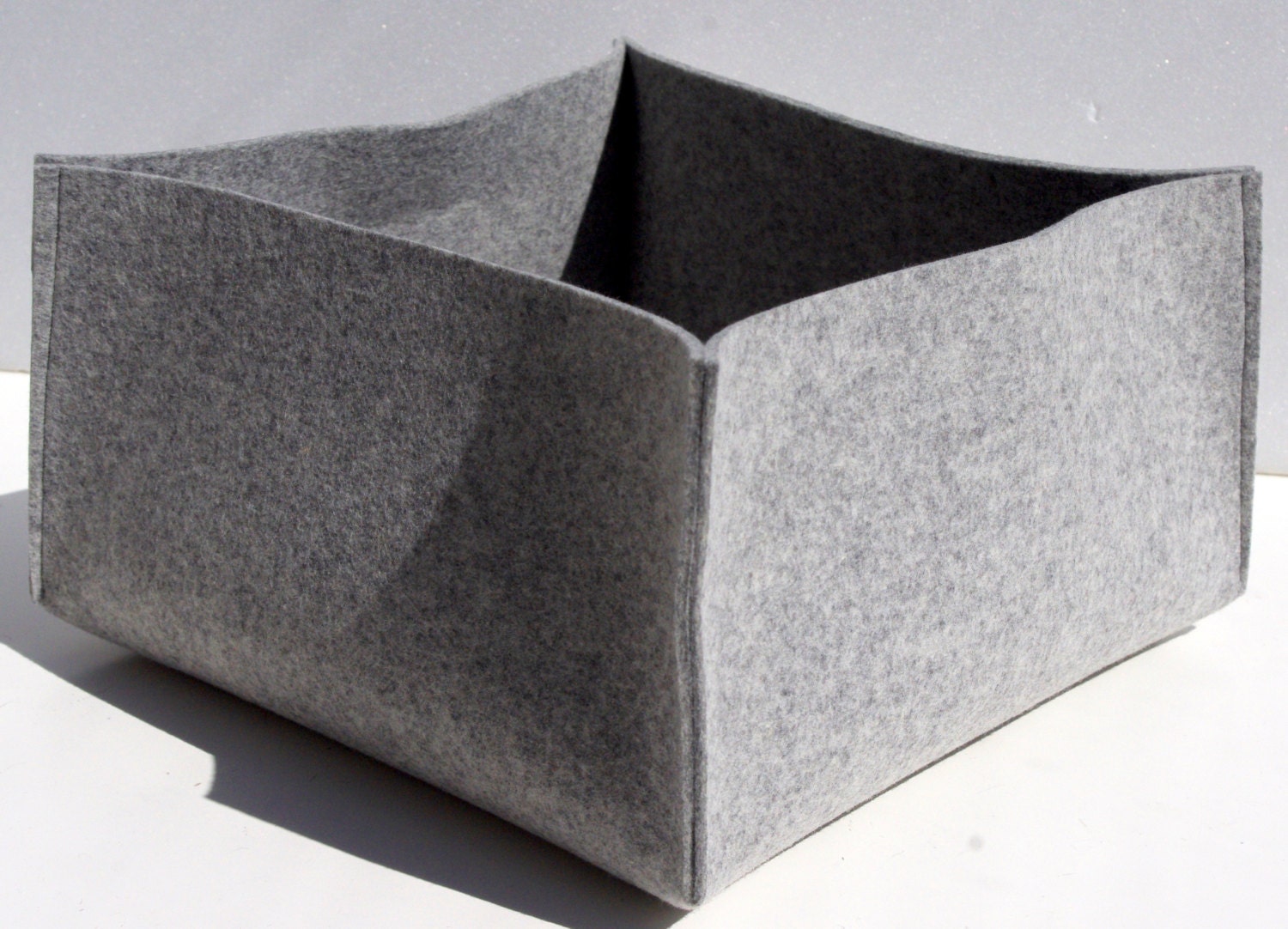 Large Felt Box Light Grey Storage Box Handmade Box Square