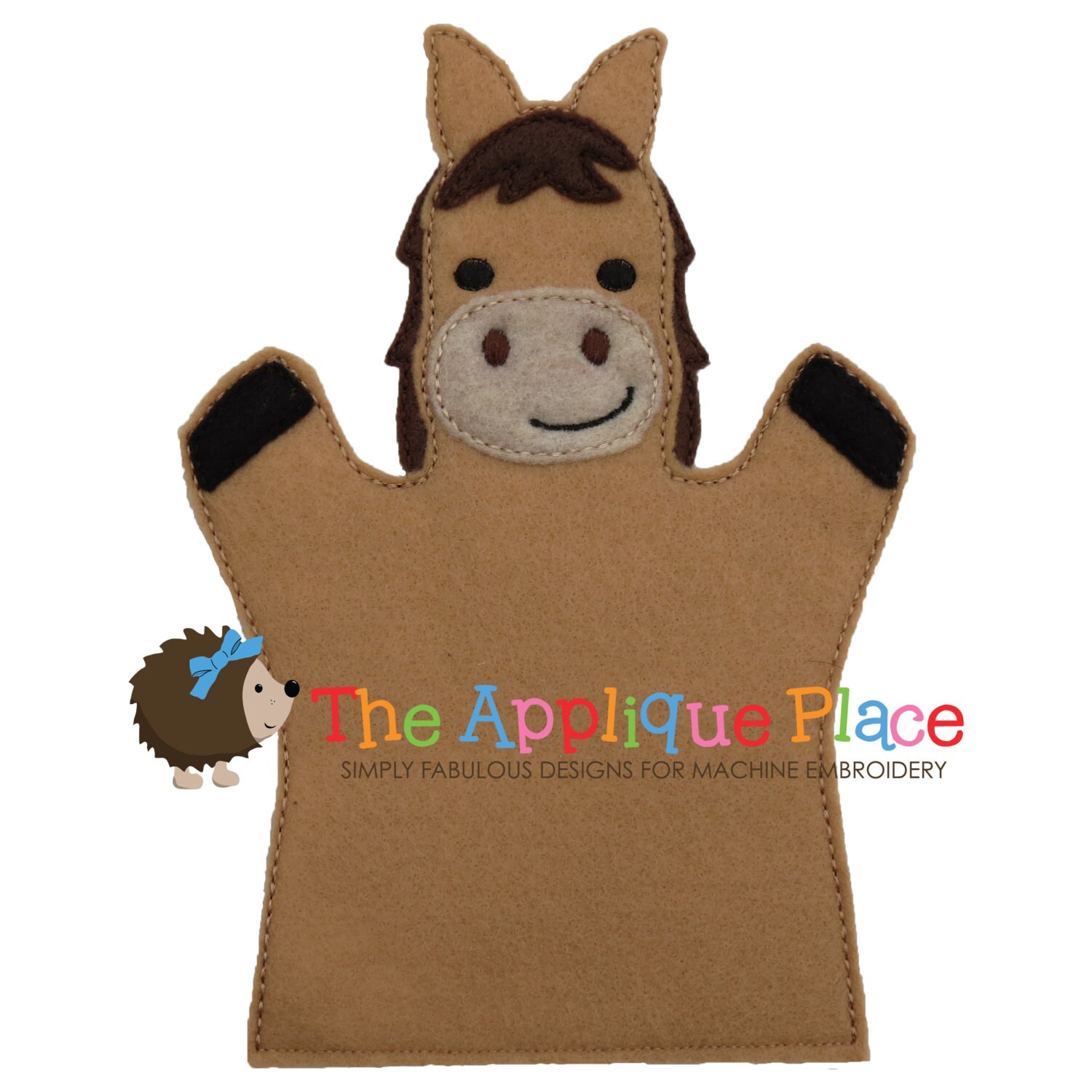 Horse Hand and Finger Puppet In The Hoop Machine Embroidery