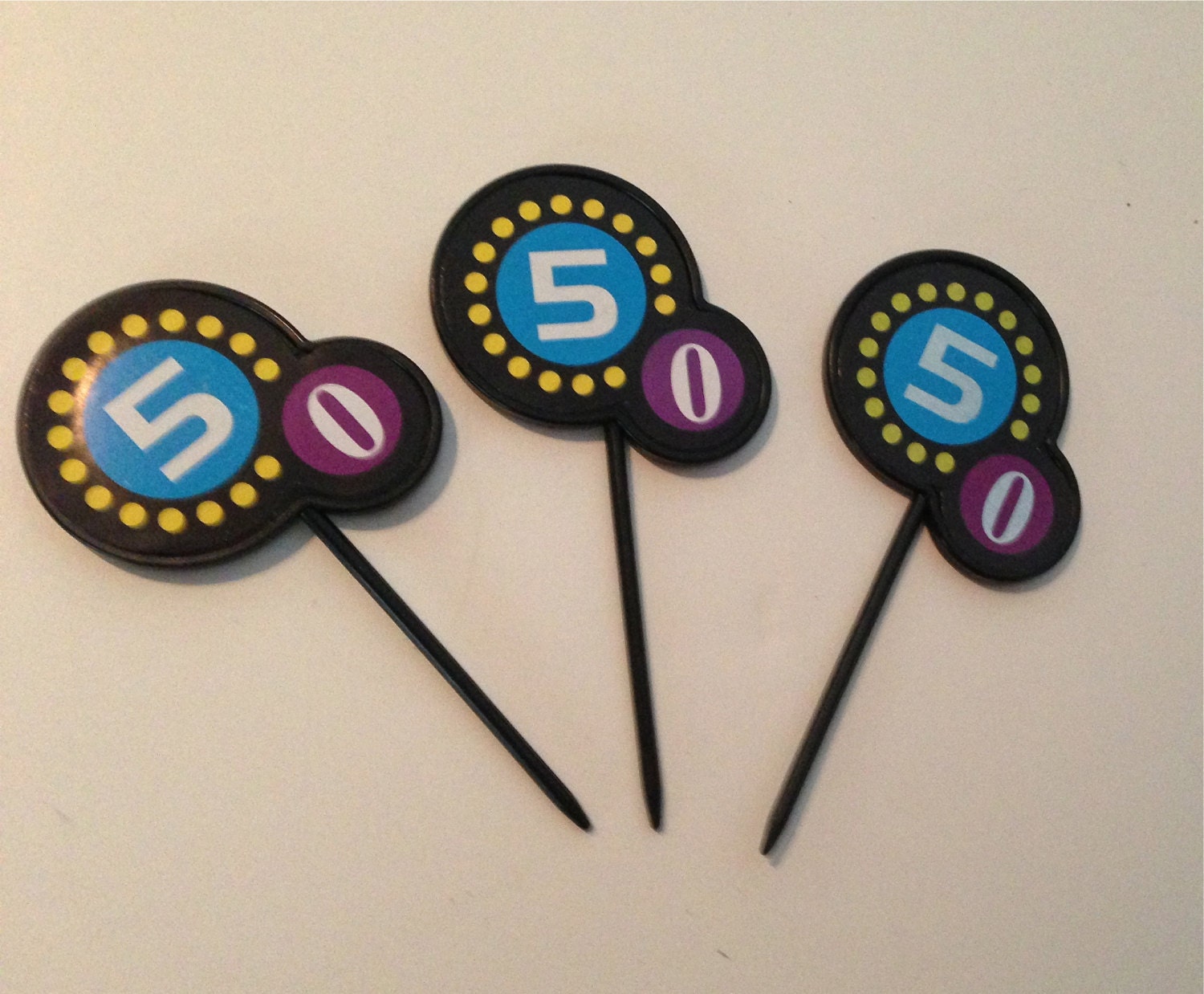 50th BIRTHDAY FOOD PICKS 12 Appetizers or Cupcakes