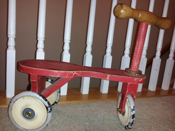 vintage wooden scooter