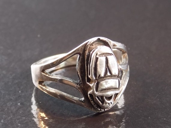 Sterling Silver 925 Egyptian Scarab Ring Size 10 6.2