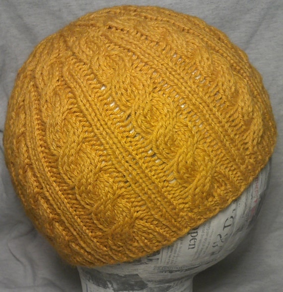 Items similar to Simple Traditional Cable Knit Hat PATTERN Instant Download on Etsy