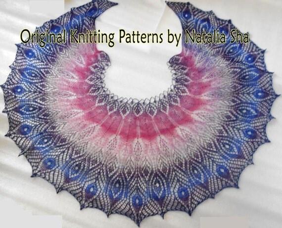 PDF-pattern Sirin Bird shawl lace shawl with