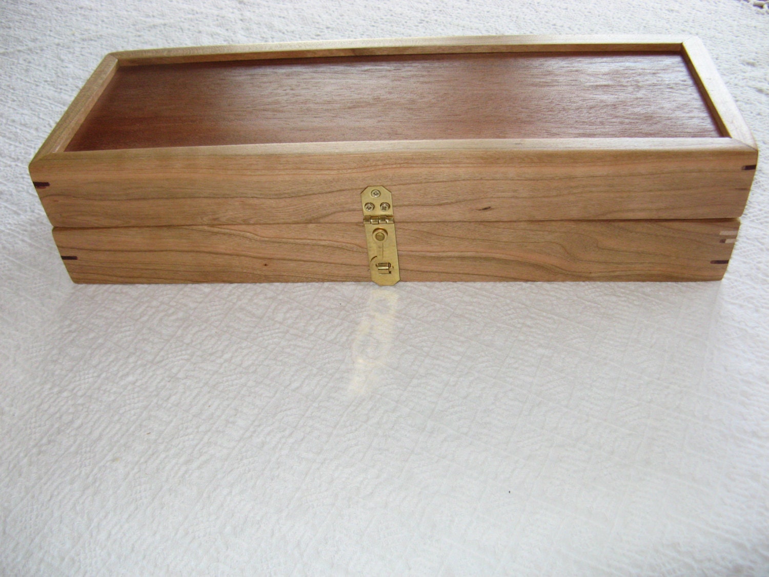 Oversized wood knitting needle storage box for straight and