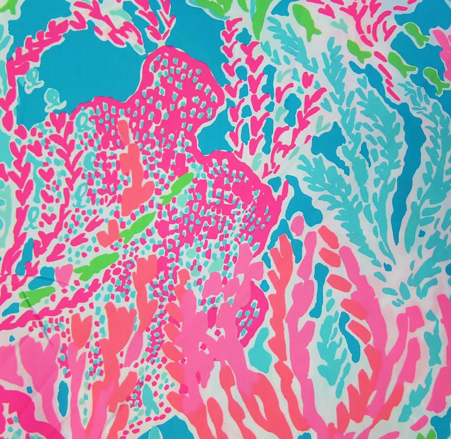 New Lilly Pulitzer Fabric 2013 Summer Turquoise Lets Cha Cha