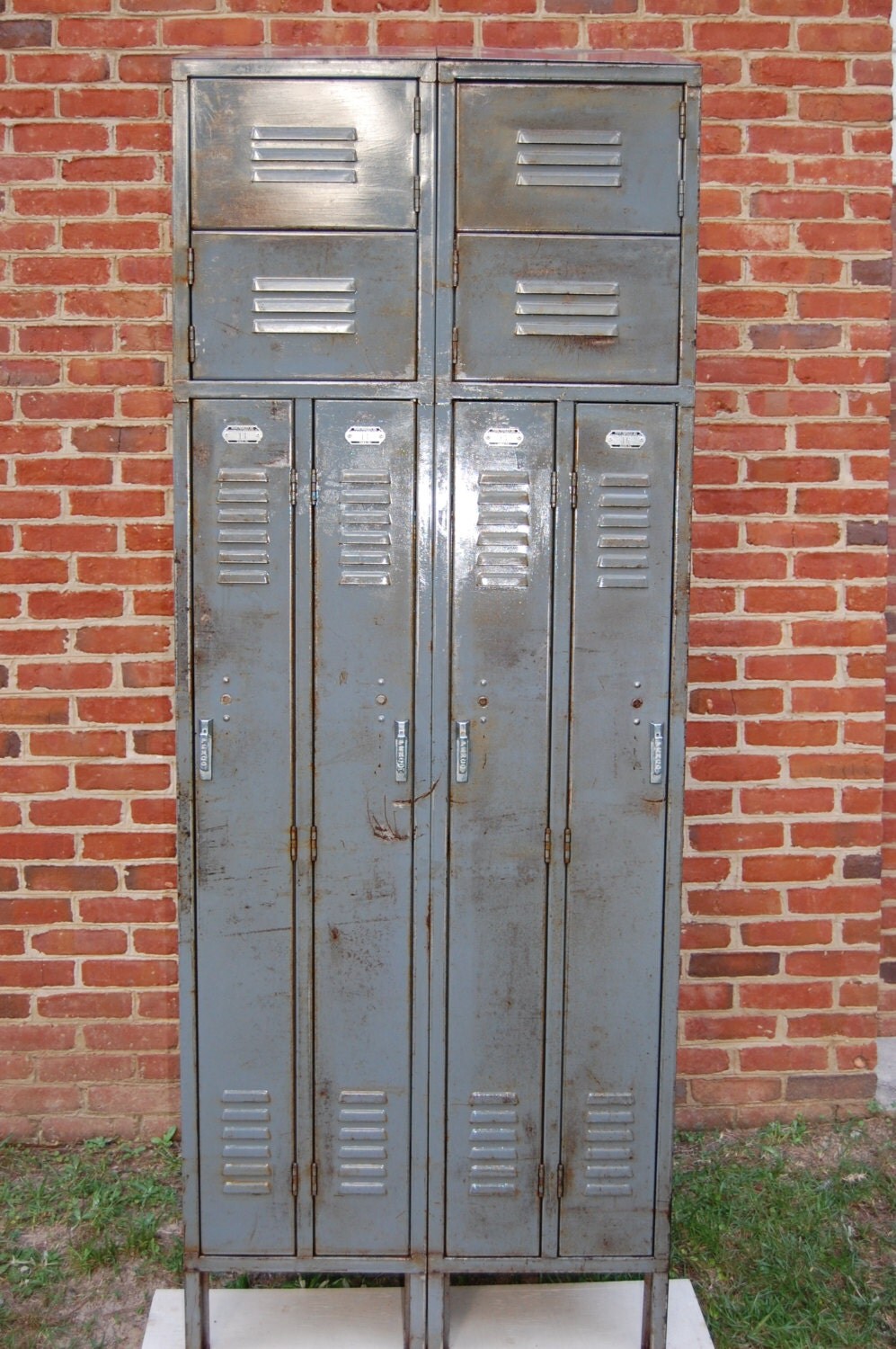 Vintage Metal Factory Lockers Industrial Steel Cotton Mill