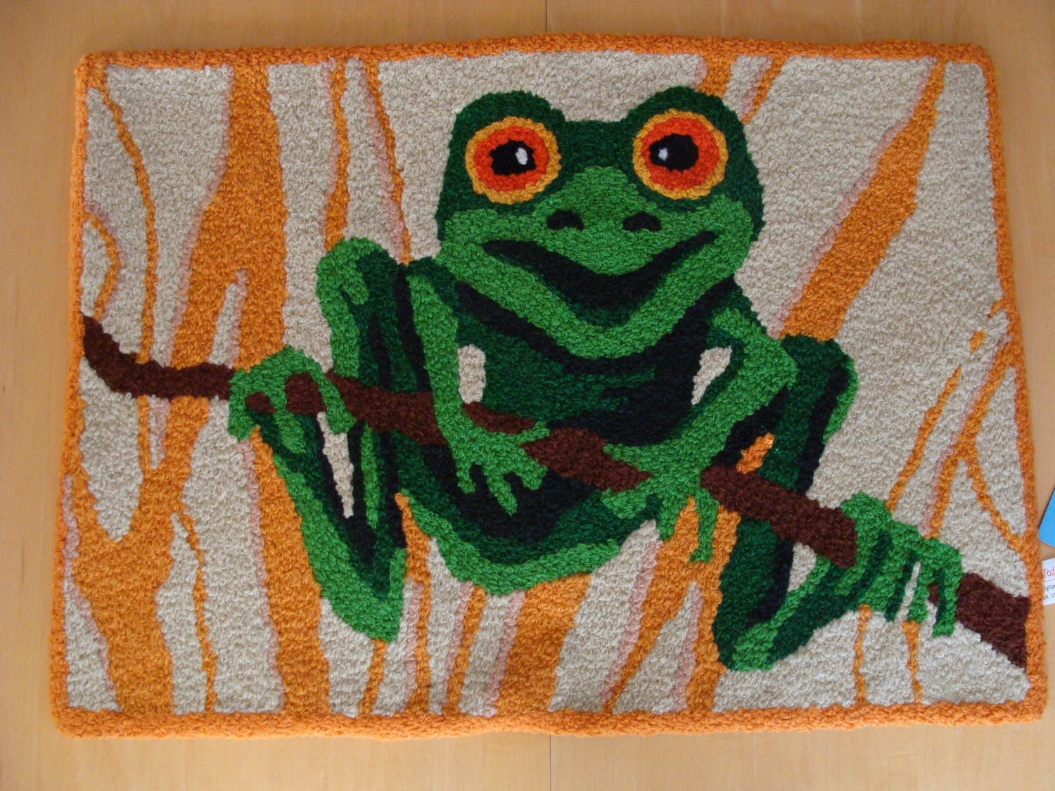 Handmade Frog Accent Rug