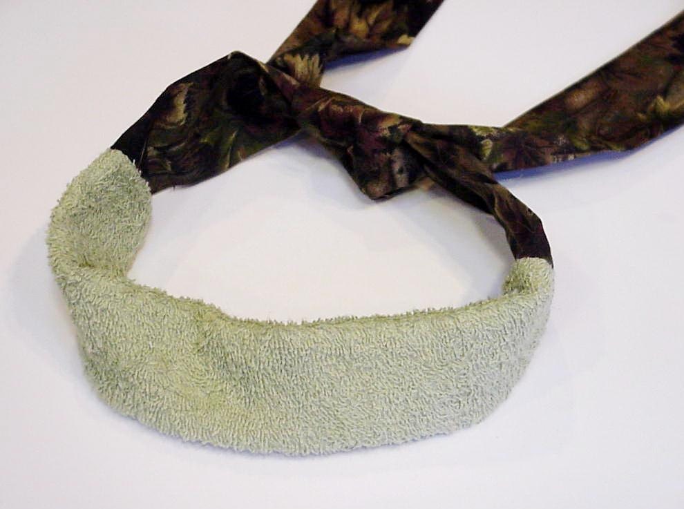 Terry Cloth Headband Gel Sweatband Cooler Sage Green by iycbrand