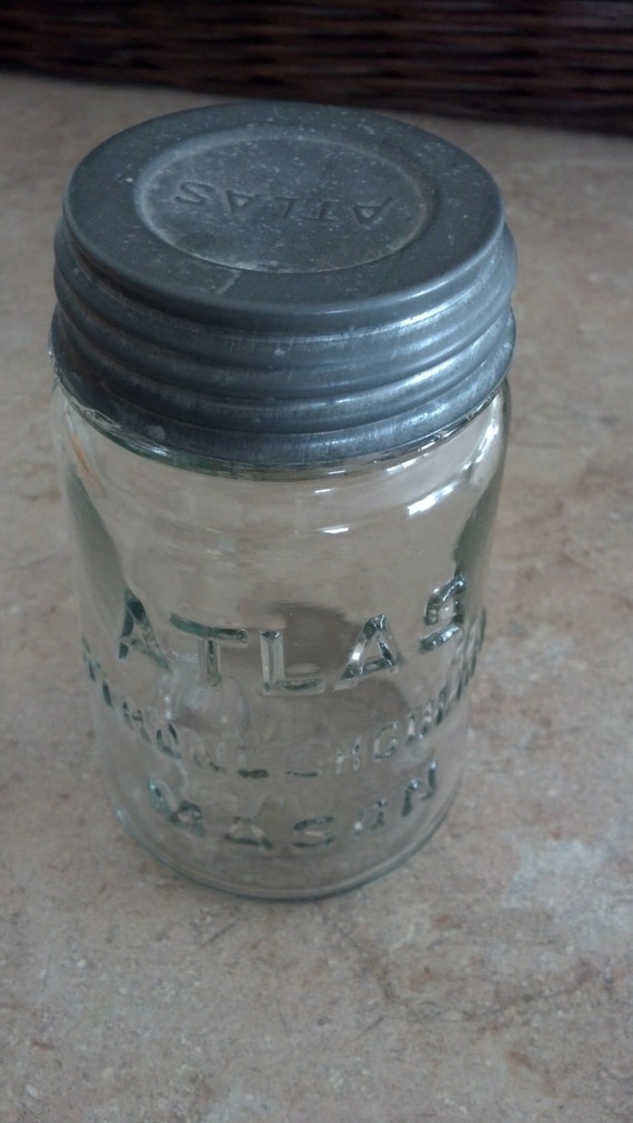 Vintage ATLAS Canning Jar & Zinc Lid