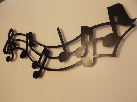 Musical Notes Metal Wall Art in Black or by CUTTINGEDGECRAFTSMEN