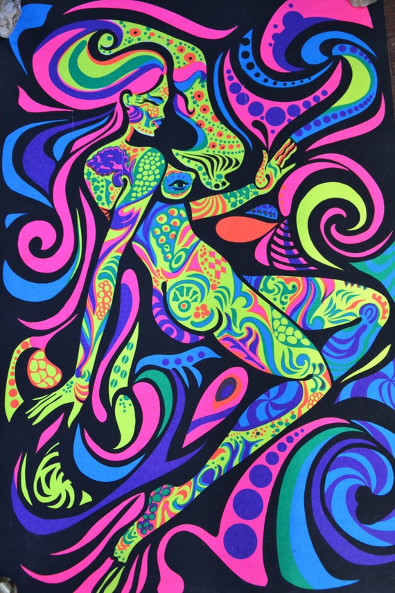 astral girl original 1960s hippy freak out vintage blacklight