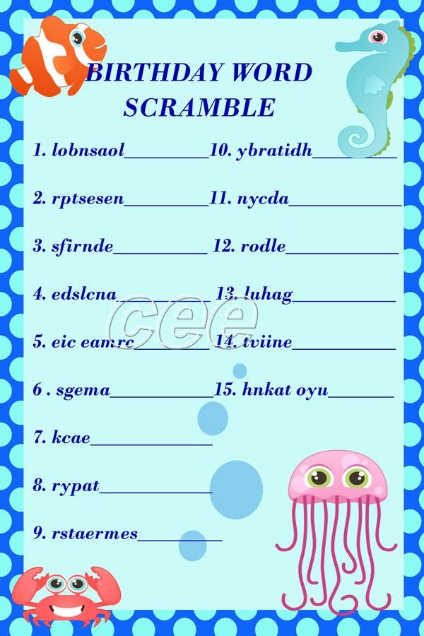 birthday party game party game for kids printable birthday