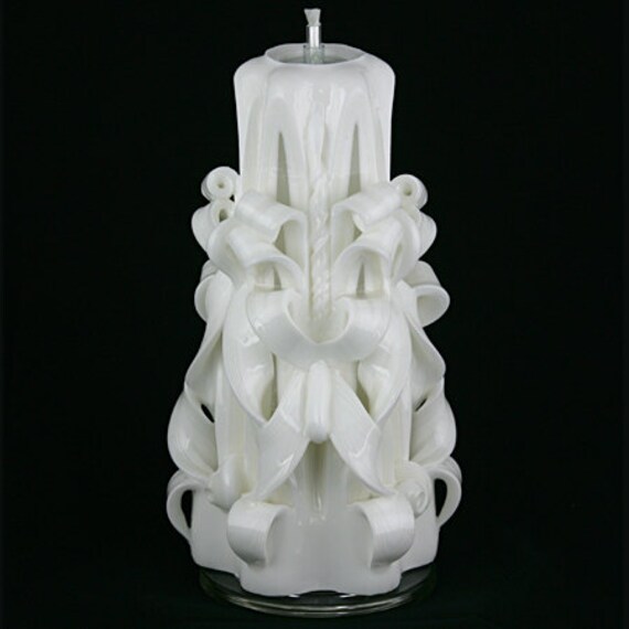 Carved Candles White Candle Unity Candle Wedding Candle