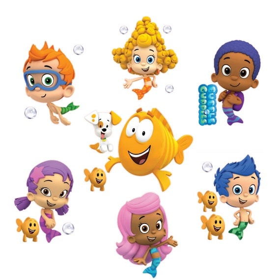 Set of 7 Bubble Guppies Removable Wall Decal Stickers 10