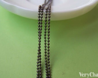 16ft (5m) of Black Brass Bead Ball Chain Link 1.2mm A2304