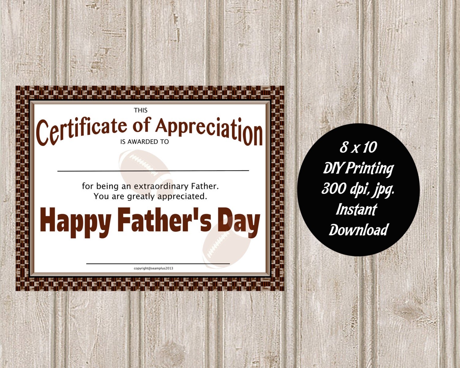Father s Day Certificate Of Appreciation 8 X By DimenchonsDesigns