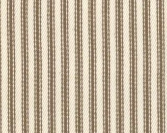 Striped Twill Fabric - Nautical Ticking Stripes by Moda 12128 11T Tan Twill - End of Bolt - 32 Inches