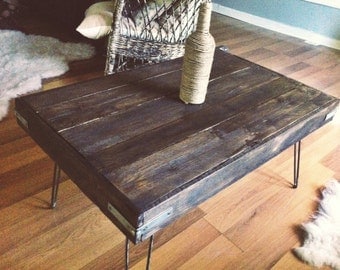 Industrial Stained Reclaimed Wood Coffee Table