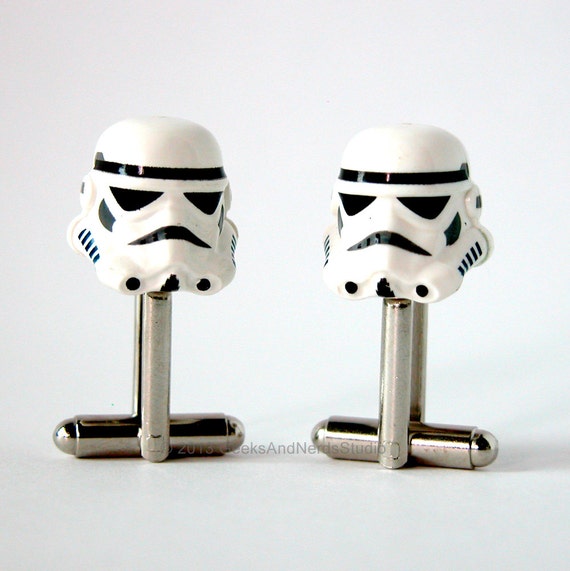 Father's Day - Groomsmen Gift - Star Wars Stormtrooper Silver Cufflinks - Made with LEGO bricks - Mens Cufflinks - Gift for HIm - Best Man