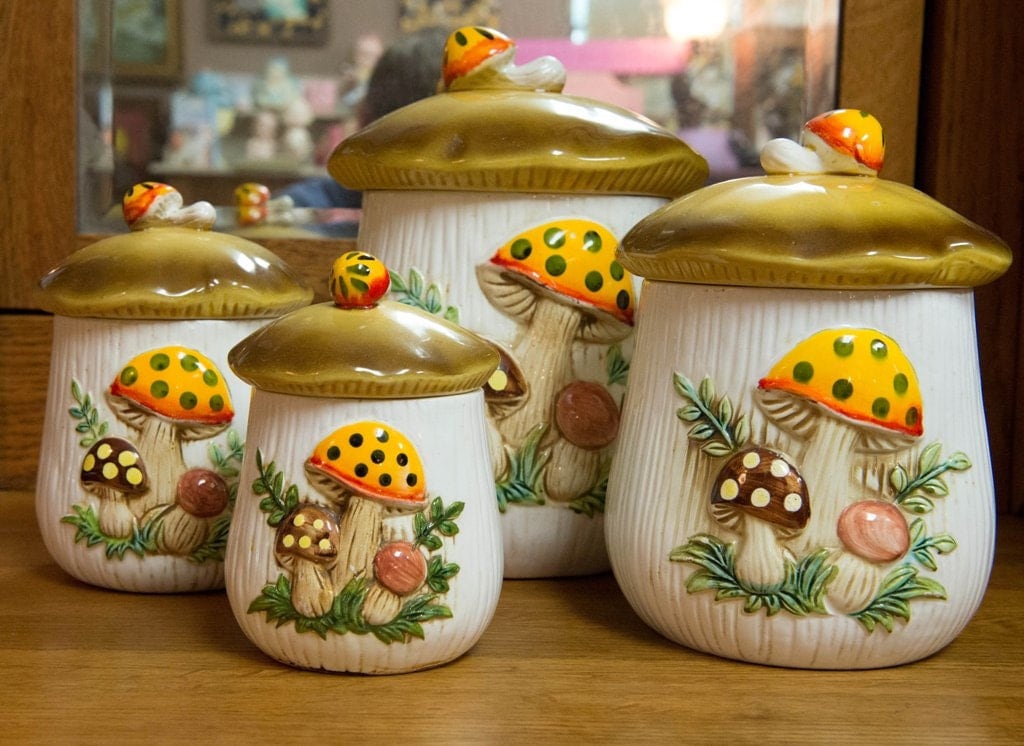 Vintage Mushroom Canister Set Fron Sears And By Chicksfromthestix