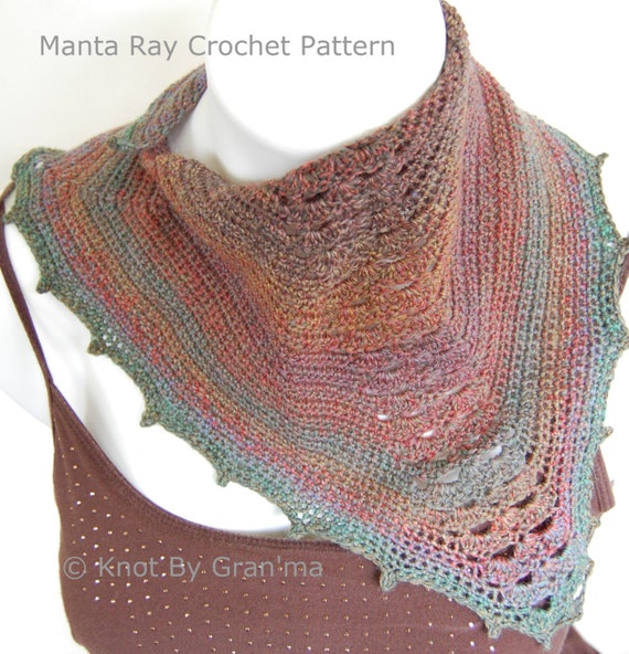 Manta Ray Scarflette Crochet Pattern Digital File