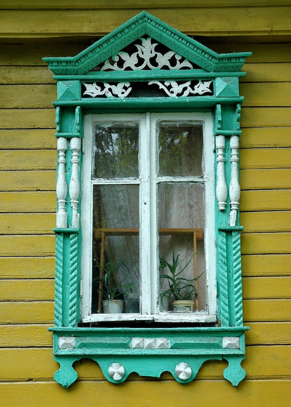 Items similar to Decorative Russian Window Photography. Woodwork. Dacha ...